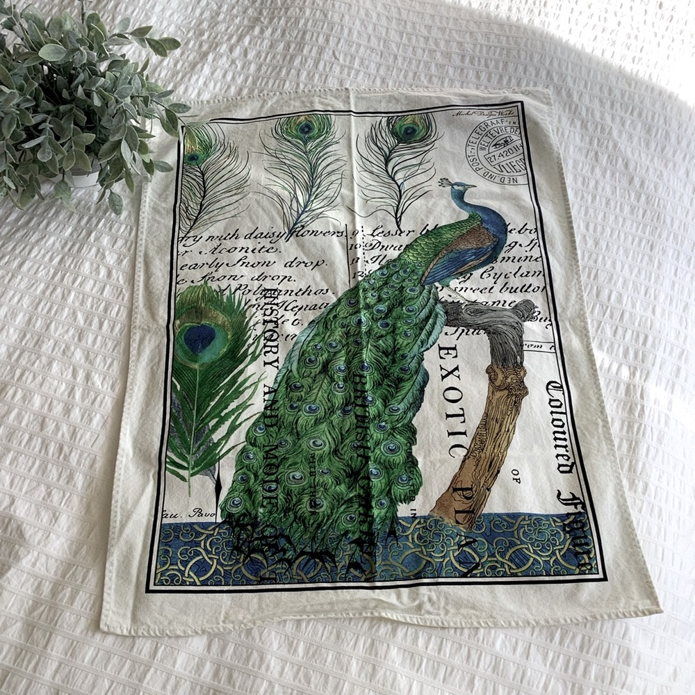 🦚 Peacock Kitchen Towel by Michel Design Works